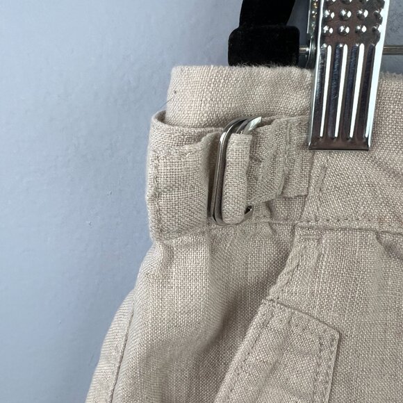 Athleta Voyager Linen Trouser Pants Size 16 Oatmeal Vacation Travel Athleisure - Picture 7 of 14